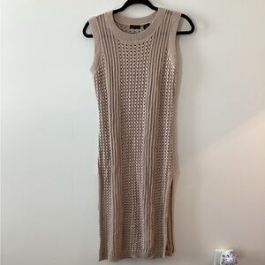 NWOT Tahari Sleeveless Open-Knit Swim Coverup Dress
